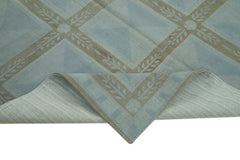 Needlepoint Gri Çiçekli Pamuk Yün El Dokuma Halısı 171x261 Agacan