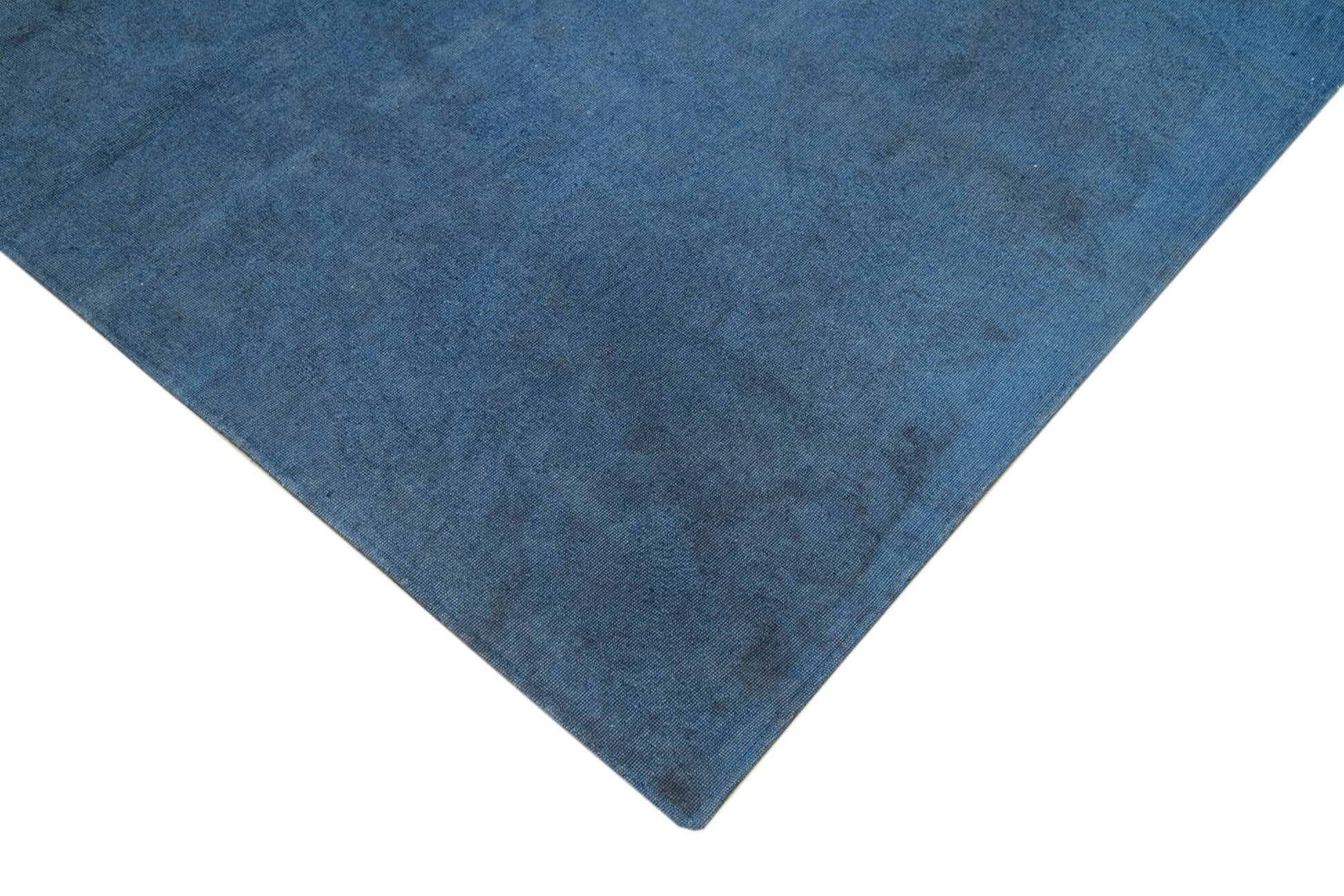 Needlepoint Mavi Çiçekli Pamuk Yün El Dokuma Halısı 165x244 Agacan