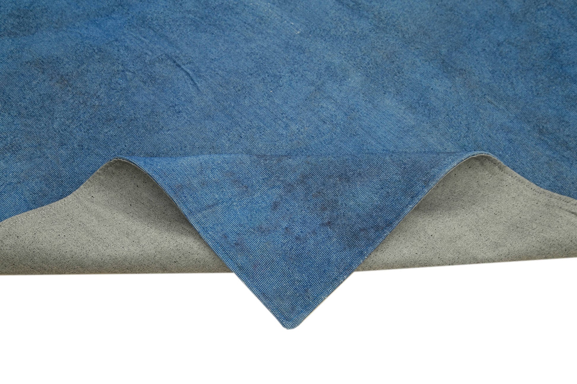 Needlepoint Mavi Çiçekli Pamuk Yün El Dokuma Halısı 165x244 Agacan