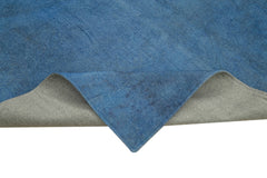 Needlepoint Mavi Çiçekli Pamuk Yün El Dokuma Halısı 165x244 Agacan