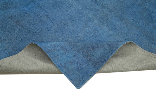 Needlepoint Mavi Çiçekli Pamuk Yün El Dokuma Halısı 165x244 Agacan