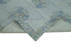 Needlepoint Gri Çiçekli Pamuk Yün El Dokuma Halısı 160x240 Agacan