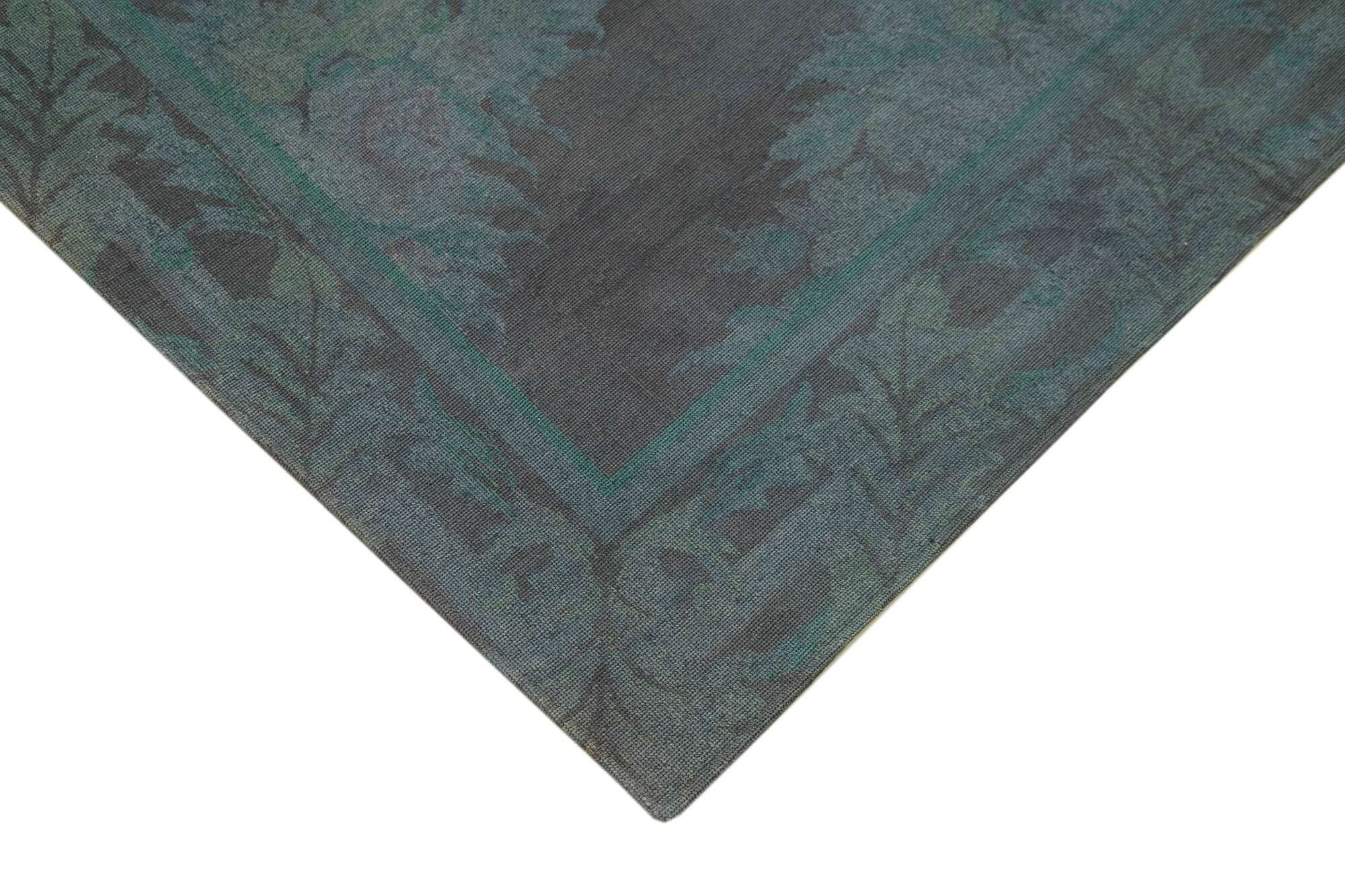 Needlepoint Gri Çiçekli Pamuk Yün El Dokuma Halısı 170x227 Agacan