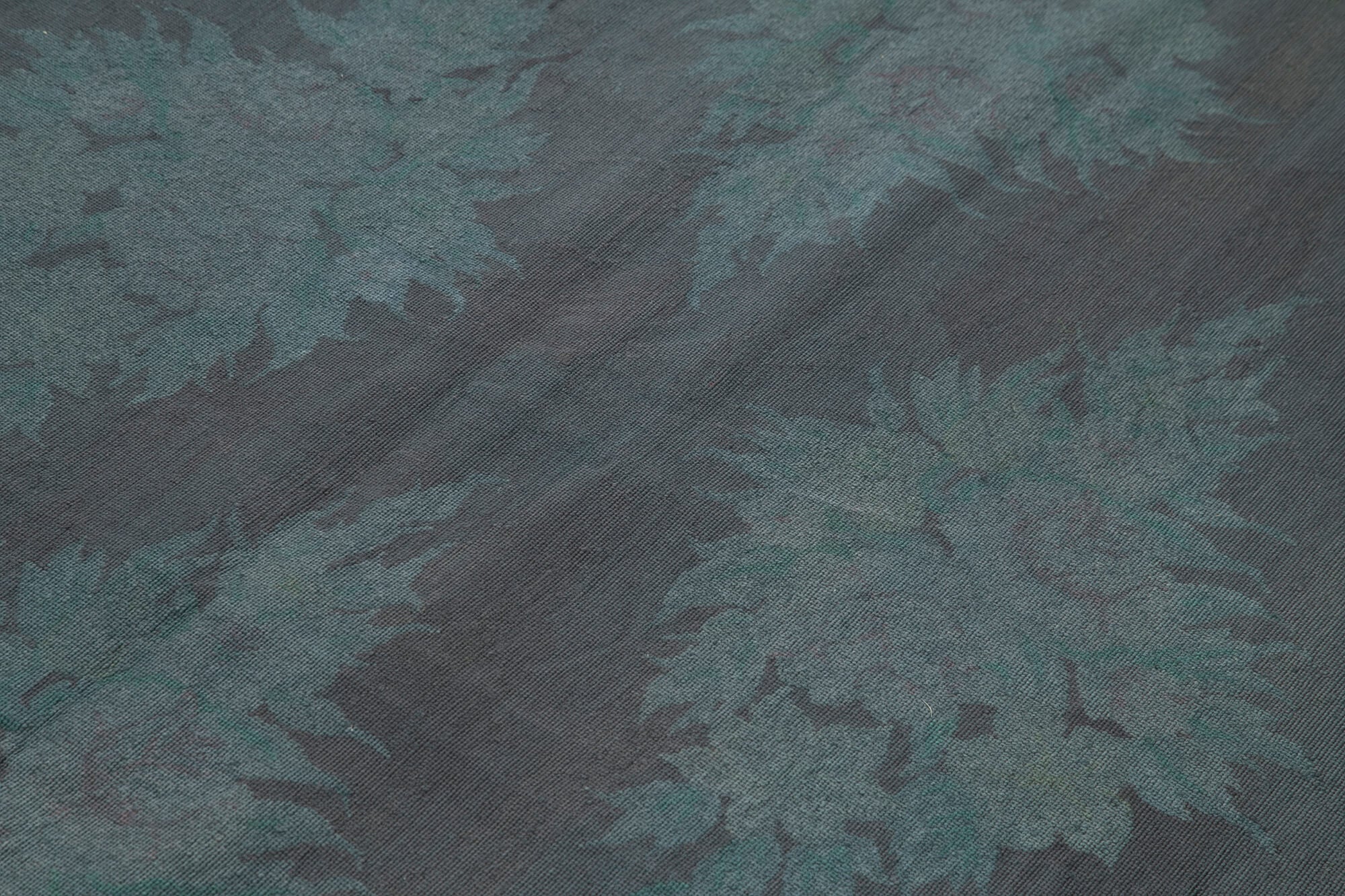 Needlepoint Gri Çiçekli Pamuk Yün El Dokuma Halısı 170x227 Agacan