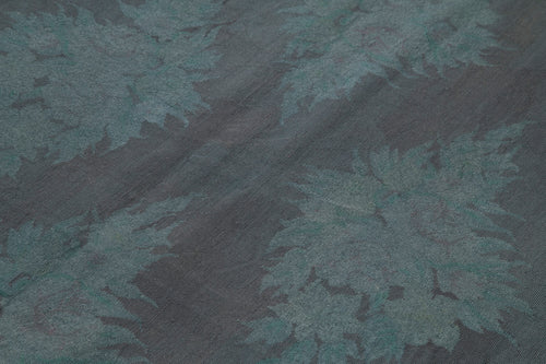 Needlepoint Gri Çiçekli Pamuk Yün El Dokuma Halısı 170x227 Agacan