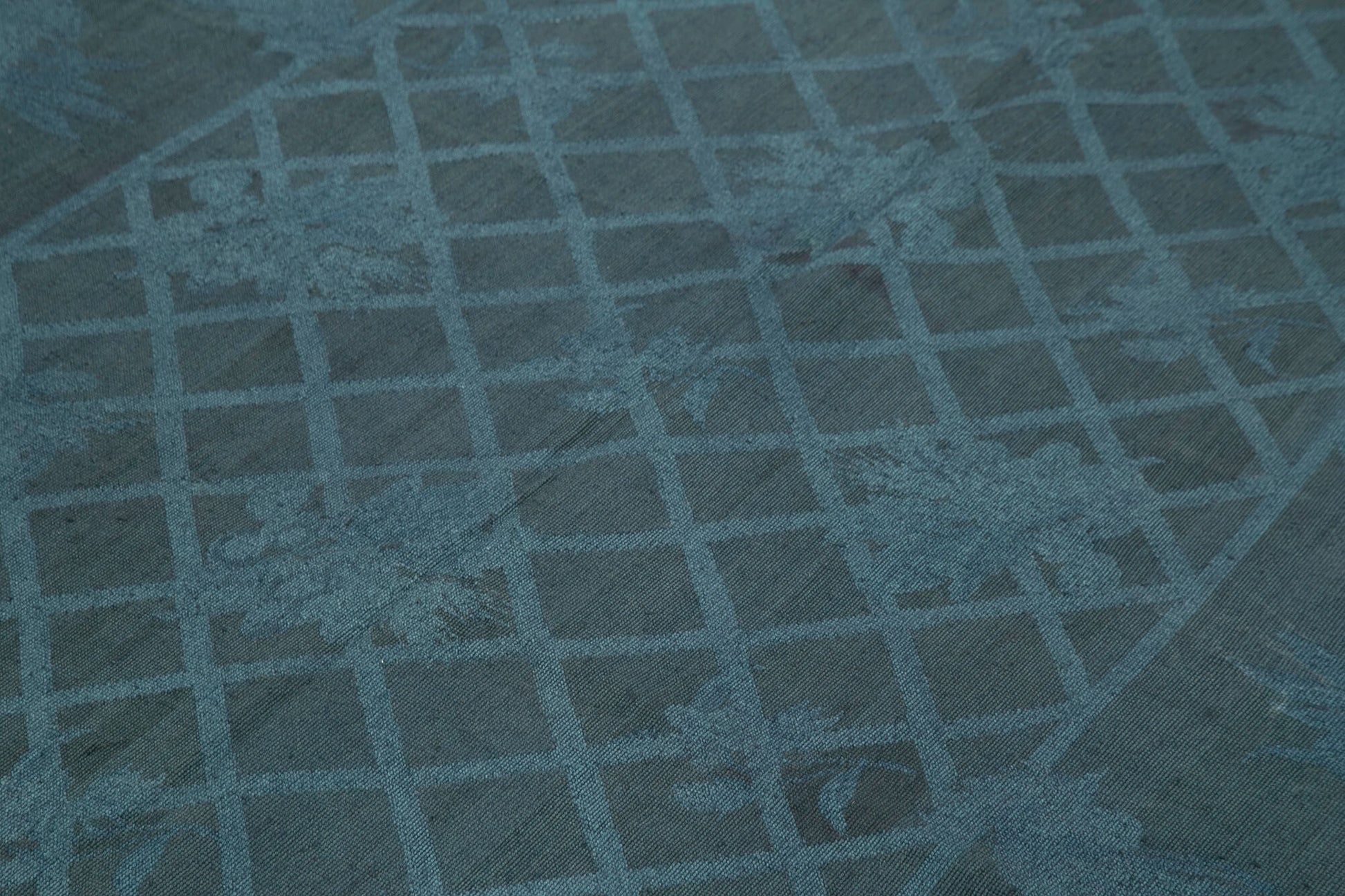 Needlepoint Gri Çiçekli Pamuk Yün El Dokuma Halısı 165x255 Agacan