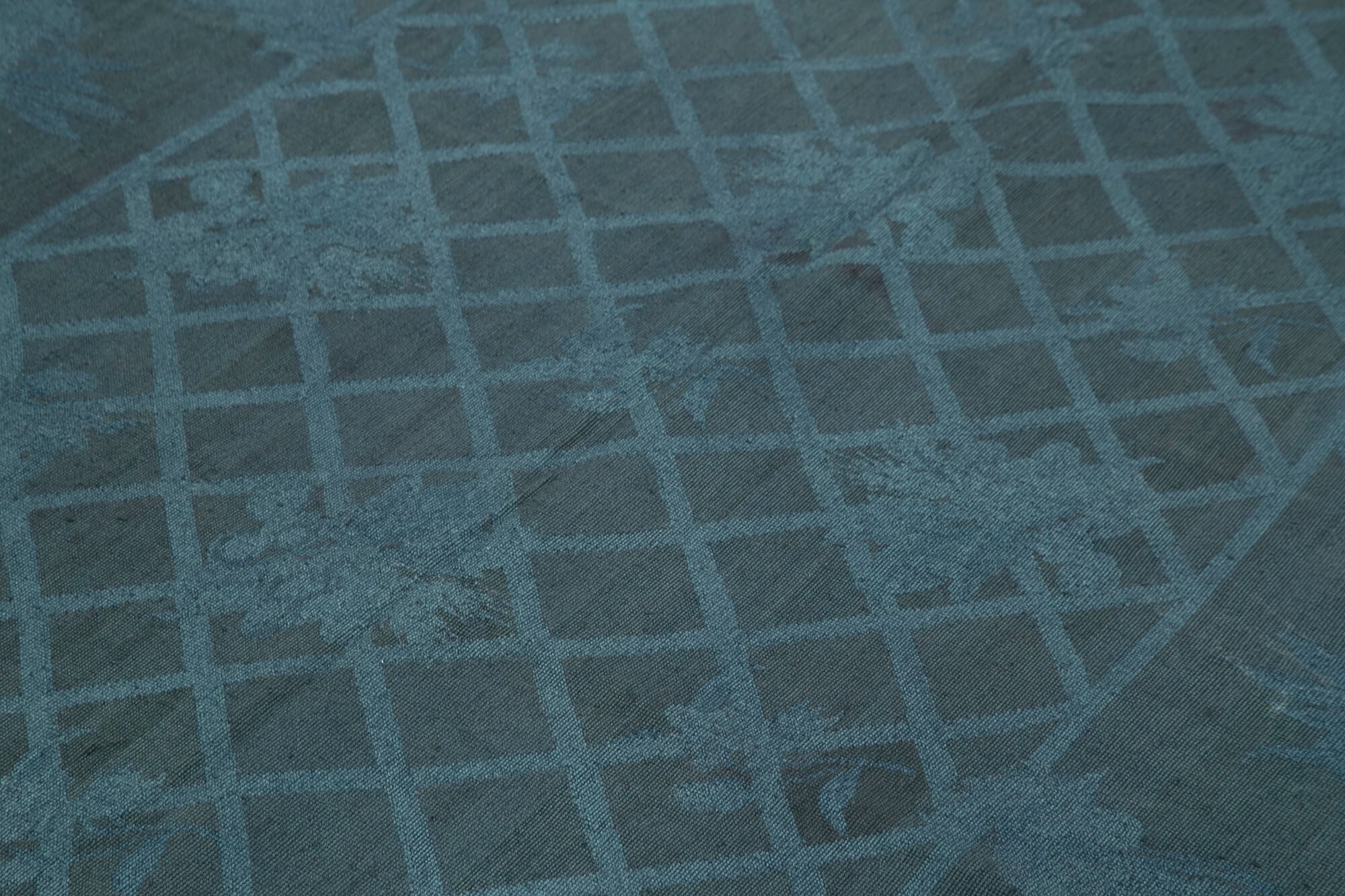 Needlepoint Gri Çiçekli Pamuk Yün El Dokuma Halısı 165x255 Agacan