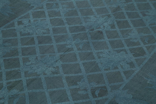 Needlepoint Gri Çiçekli Pamuk Yün El Dokuma Halısı 165x255 Agacan