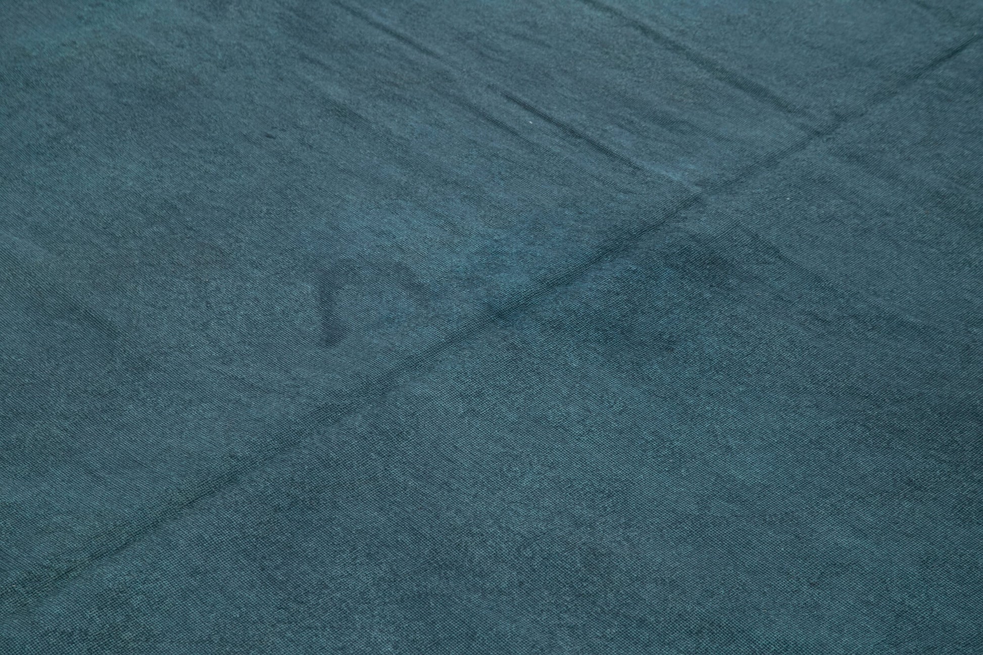 Needlepoint Mavi Çiçekli Pamuk Yün El Dokuma Halısı 215x249 Agacan