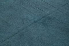 Needlepoint Mavi Çiçekli Pamuk Yün El Dokuma Halısı 215x249 Agacan