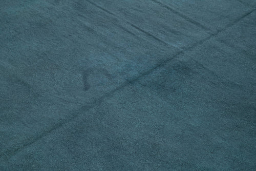 Needlepoint Mavi Çiçekli Pamuk Yün El Dokuma Halısı 215x249 Agacan