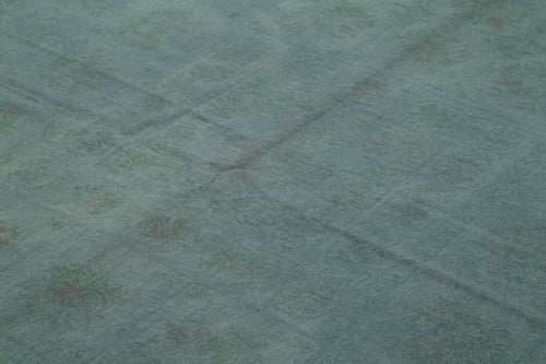 Needlepoint Gri Çiçekli Pamuk Yün El Dokuma Halısı 227x291 Agacan