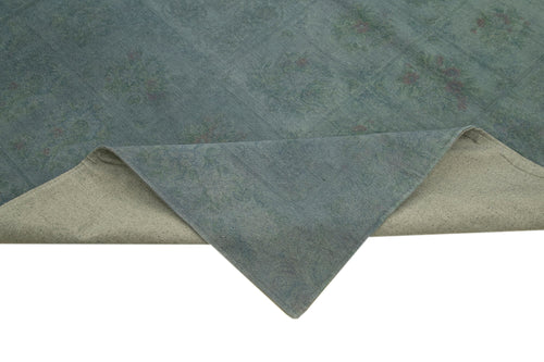 Needlepoint Gri Çiçekli Pamuk Yün El Dokuma Halısı 227x291 Agacan