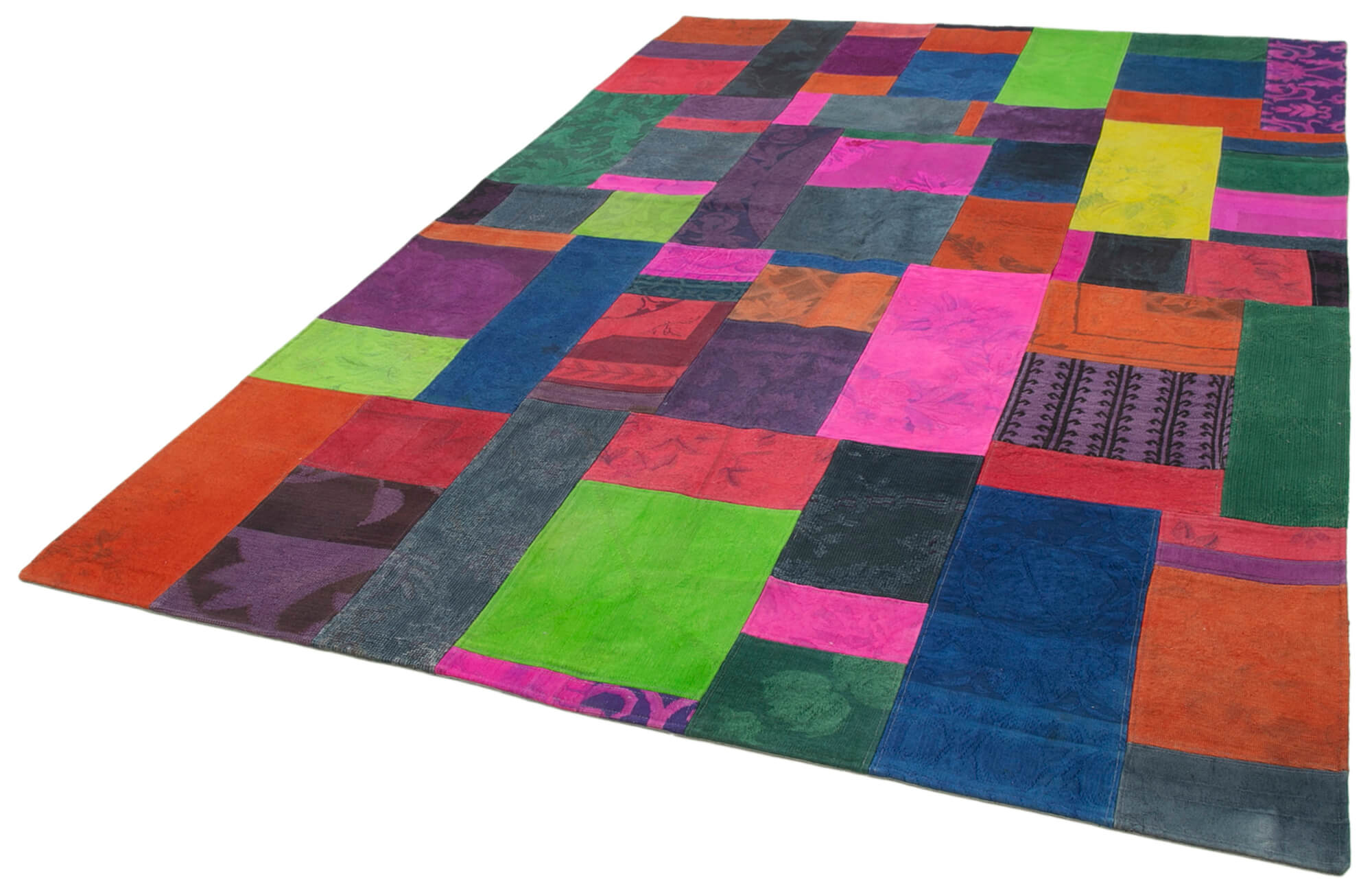 Needlepoint Beyaz Çiçekli Pamuk Yün El Dokuma Halısı 200x300 Agacan