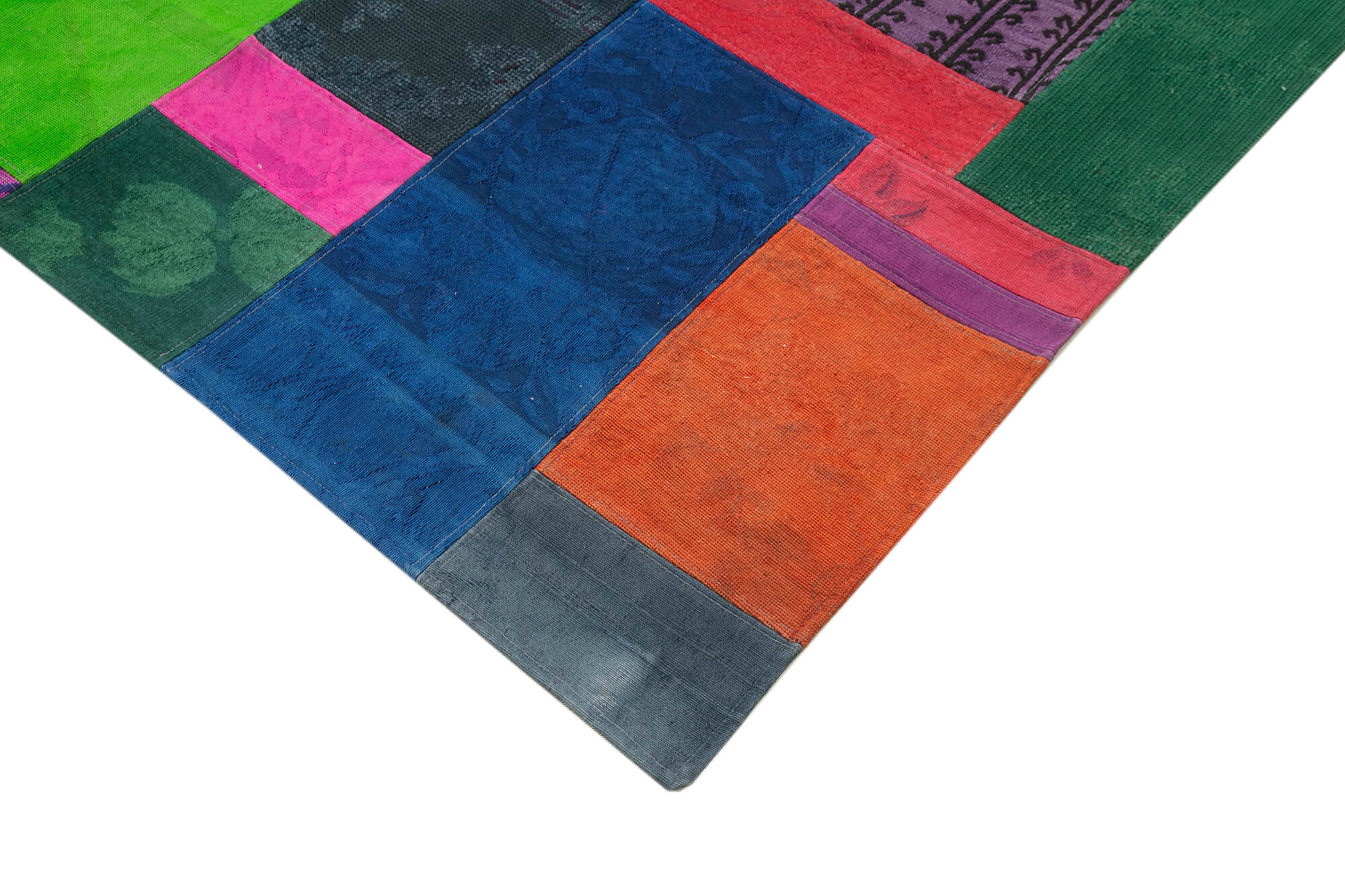 Needlepoint Beyaz Çiçekli Pamuk Yün El Dokuma Halısı 200x300 Agacan