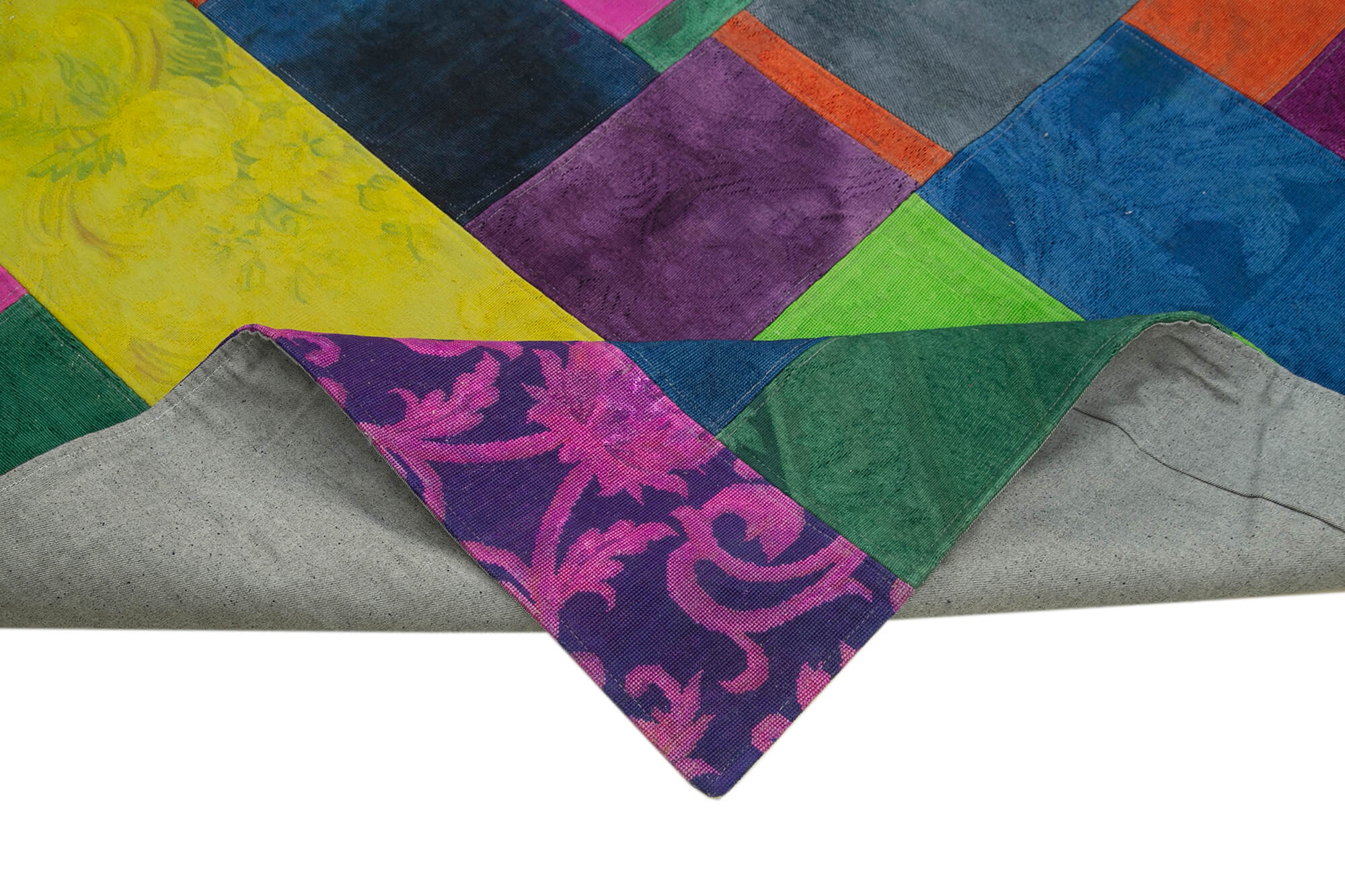 Needlepoint Beyaz Çiçekli Pamuk Yün El Dokuma Halısı 200x300 Agacan