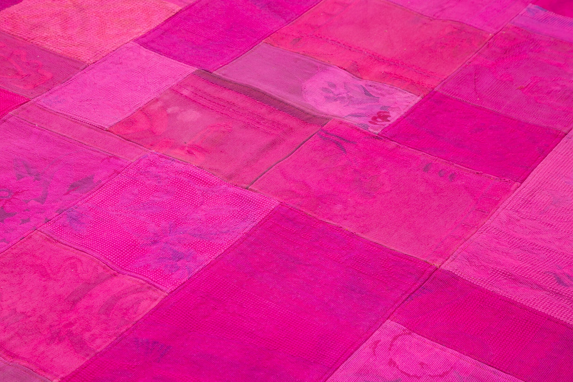 Needlepoint Pembe Çiçekli Pamuk Yün El Dokuma Halısı 202x301 Agacan