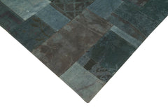 Needlepoint Gri Çiçekli Pamuk Yün El Dokuma Halısı 202x301 Agacan