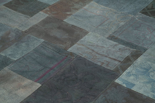 Needlepoint Gri Çiçekli Pamuk Yün El Dokuma Halısı 202x301 Agacan