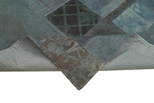 Needlepoint Gri Çiçekli Pamuk Yün El Dokuma Halısı 202x301 Agacan