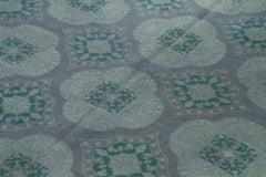 Needlepoint Mavi Çiçekli Pamuk Yün El Dokuma Halısı 206x275 Agacan