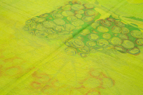 Needlepoint Yeşil Çiçekli Pamuk Yün El Dokuma Halısı 196x261 Agacan