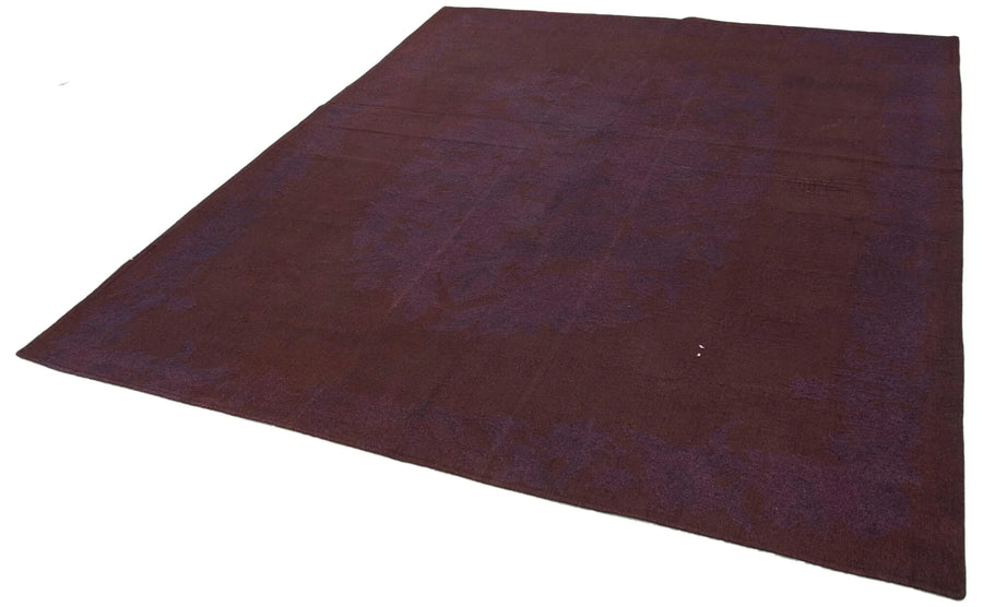 Needlepoint Mor Çiçekli Pamuk Yün El Dokuma Halısı 219x263 Agacan
