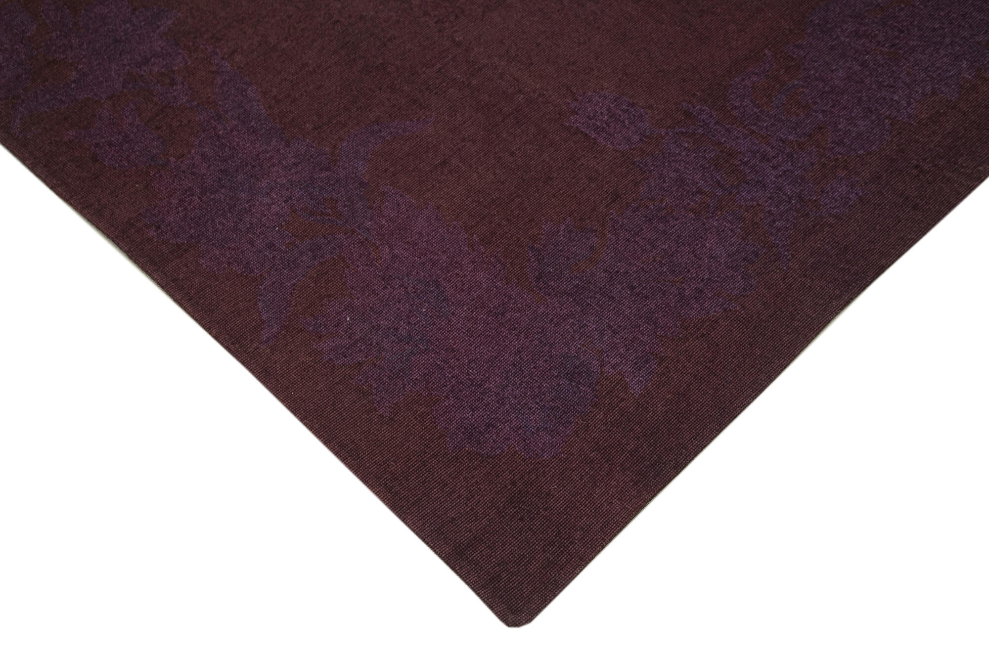 Needlepoint Mor Çiçekli Pamuk Yün El Dokuma Halısı 219x263 Agacan