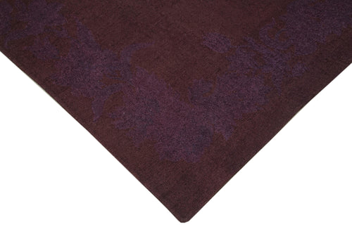 Needlepoint Mor Çiçekli Pamuk Yün El Dokuma Halısı 219x263 Agacan