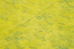 Needlepoint Sarı Çiçekli Pamuk Yün El Dokuma Halısı 227x267 Agacan