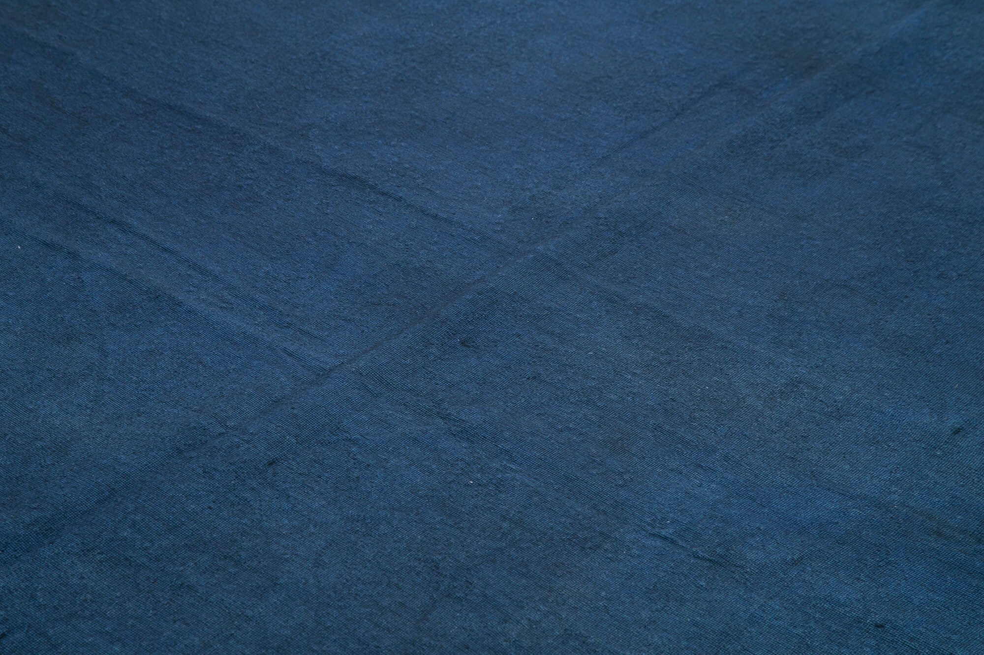 Needlepoint Mavi Çiçekli Pamuk Yün El Dokuma Halısı 221x267 Agacan