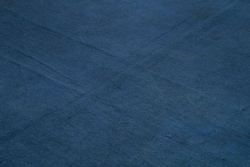 Needlepoint Mavi Çiçekli Pamuk Yün El Dokuma Halısı 221x267 Agacan