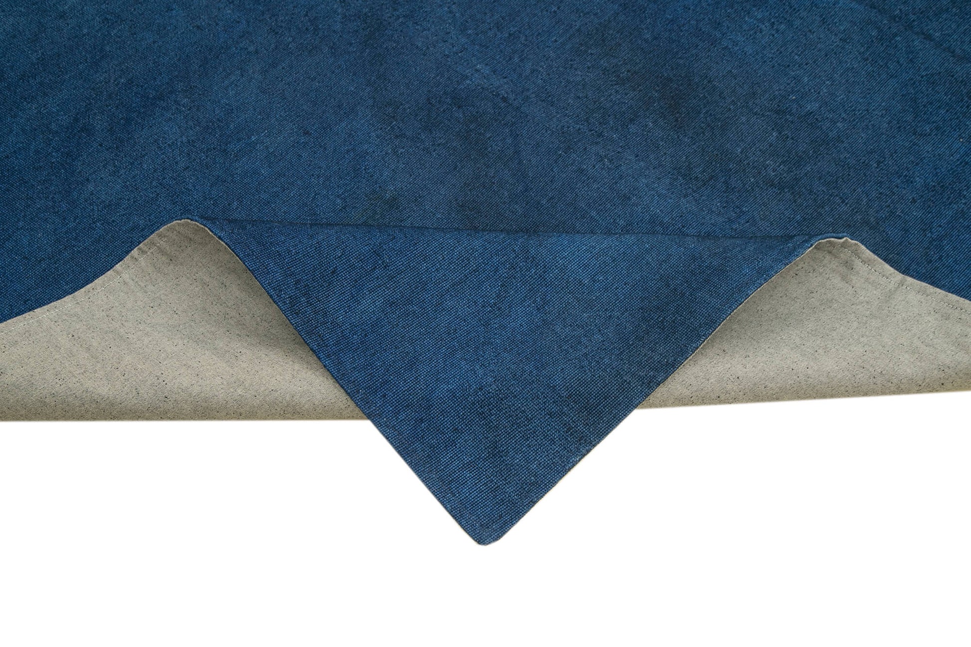 Needlepoint Mavi Çiçekli Pamuk Yün El Dokuma Halısı 221x267 Agacan