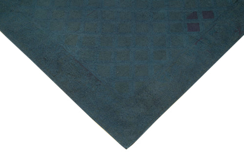 Needlepoint Mavi Çiçekli Pamuk Yün El Dokuma Halısı 215x270 Agacan