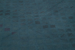 Needlepoint Mavi Çiçekli Pamuk Yün El Dokuma Halısı 215x270 Agacan