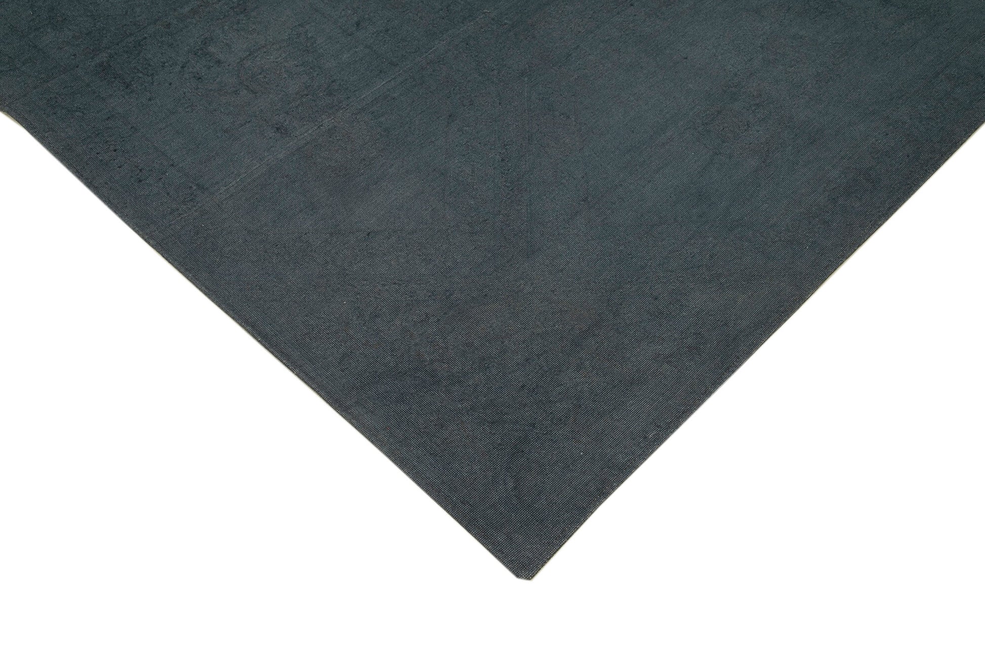 Needlepoint Mavi Çiçekli Pamuk Yün El Dokuma Halısı 222x283 Agacan