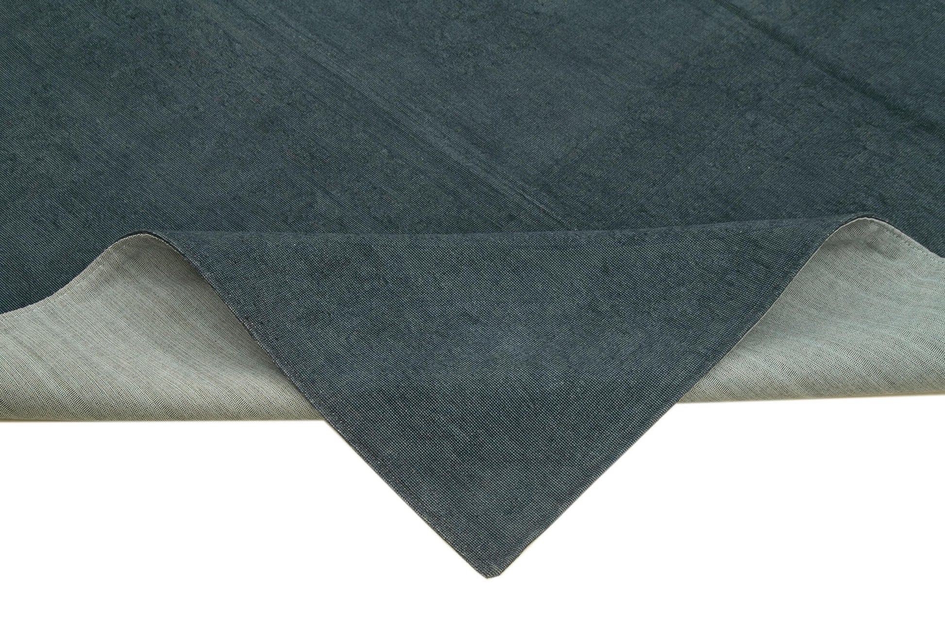 Needlepoint Mavi Çiçekli Pamuk Yün El Dokuma Halısı 222x283 Agacan