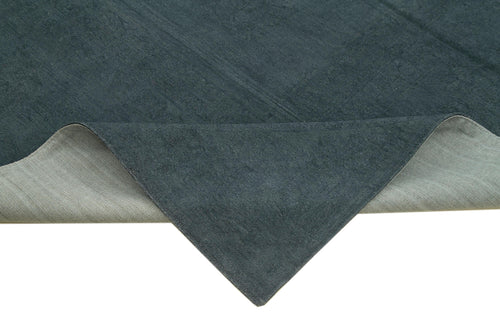 Needlepoint Mavi Çiçekli Pamuk Yün El Dokuma Halısı 222x283 Agacan