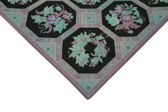 Needlepoint Beyaz Çiçekli Pamuk Yün El Dokuma Halısı 227x280 Agacan