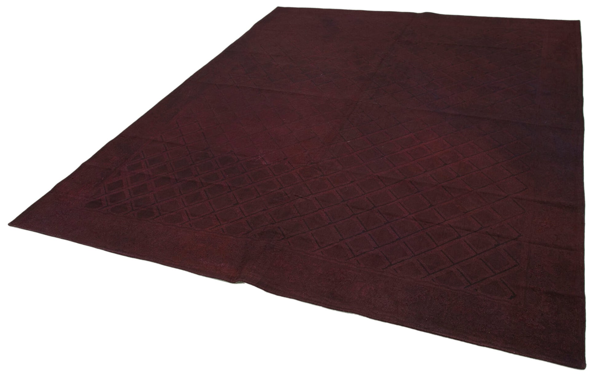 Needlepoint Kahverengi Çiçekli Pamuk Yün El Dokuma Halısı 222x277 Agacan