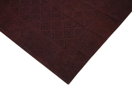 Needlepoint Kahverengi Çiçekli Pamuk Yün El Dokuma Halısı 222x277 Agacan