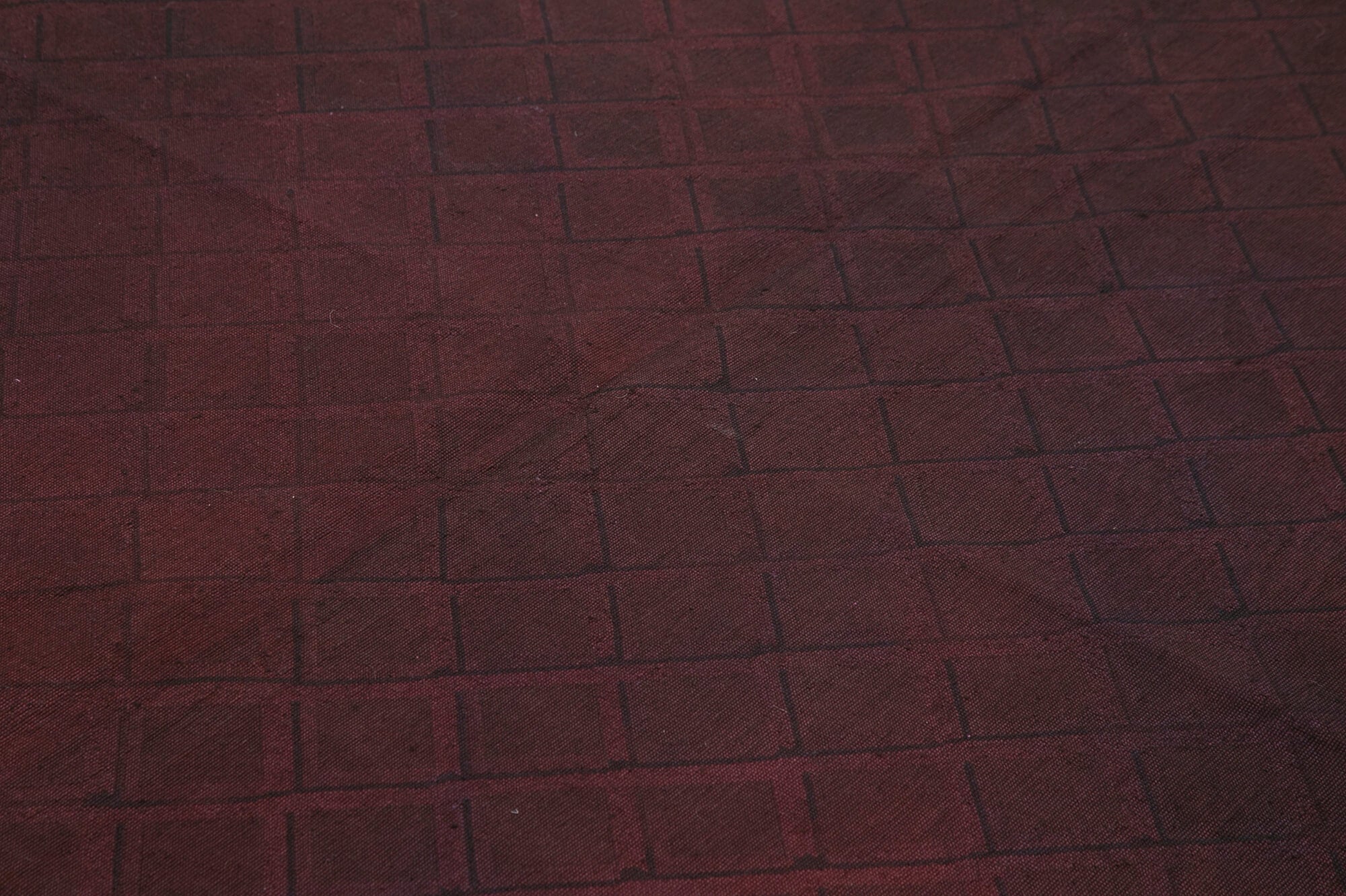 Needlepoint Kahverengi Çiçekli Pamuk Yün El Dokuma Halısı 222x277 Agacan