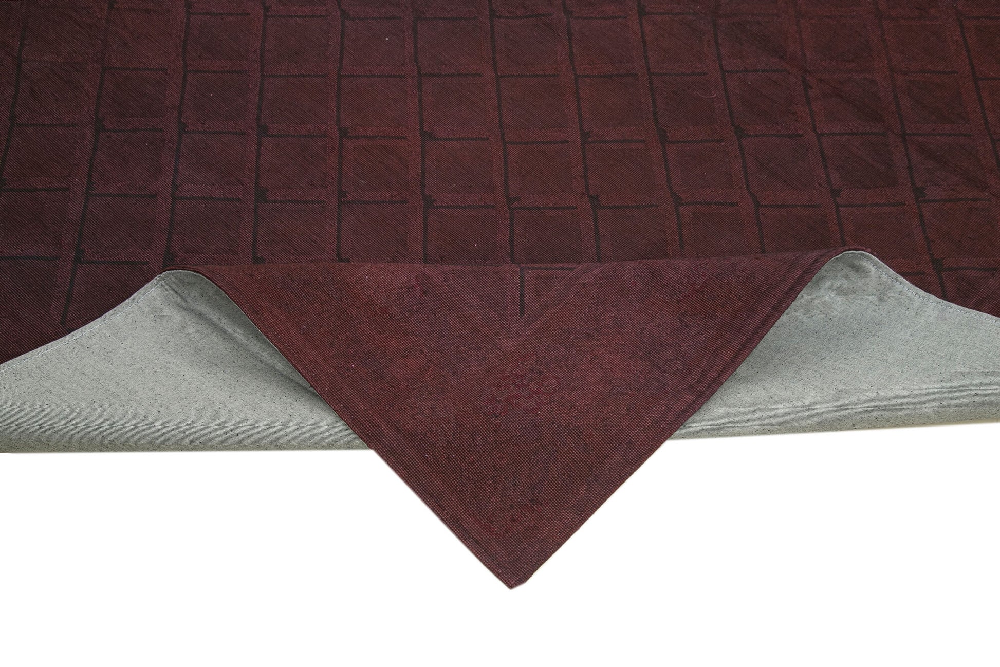 Needlepoint Kahverengi Çiçekli Pamuk Yün El Dokuma Halısı 222x277 Agacan