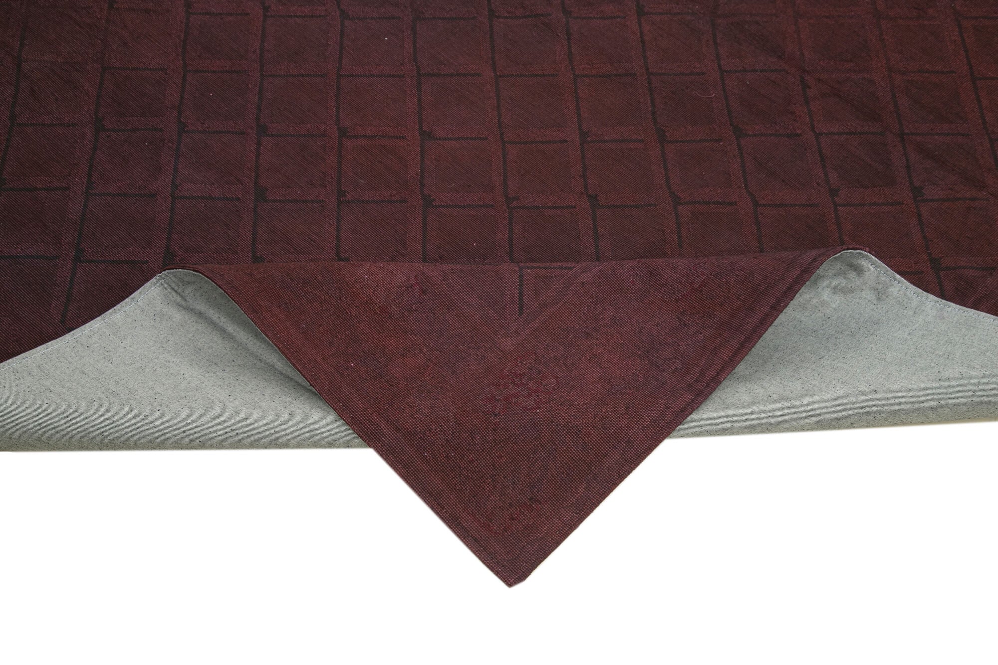 Needlepoint Kahverengi Çiçekli Pamuk Yün El Dokuma Halısı 222x277 Agacan