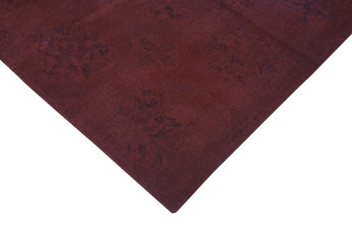 Needlepoint Kahverengi Çiçekli Pamuk Yün El Dokuma Halısı 221x267 Agacan