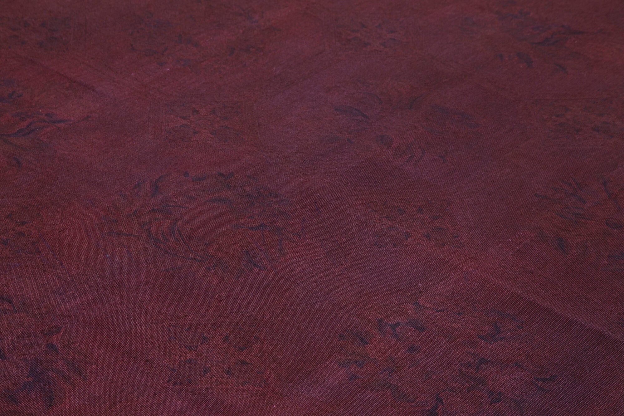 Needlepoint Kahverengi Çiçekli Pamuk Yün El Dokuma Halısı 221x267 Agacan