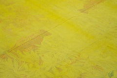 Needlepoint Sarı Çiçekli Pamuk Yün El Dokuma Halısı 247x260 Agacan