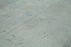 Needlepoint Gri Çiçekli Pamuk Yün El Dokuma Halısı 223x363 Agacan