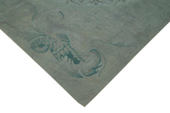 Needlepoint Gri Çiçekli Pamuk Yün El Dokuma Halısı 249x340 Agacan