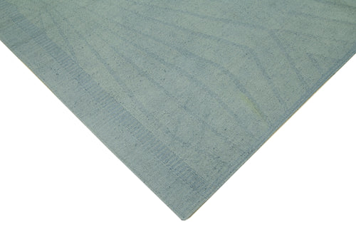 Needlepoint Mavi Çiçekli Pamuk Yün El Dokuma Halısı 245x356 Agacan